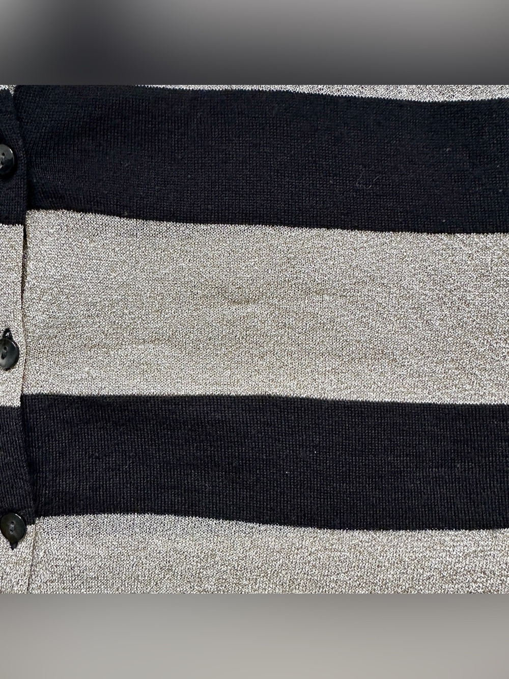 Ann Taylor Merino Wool Cardigan | Size M | Metallic Gold and Black Wool | Beauty - Picture 8 of 11